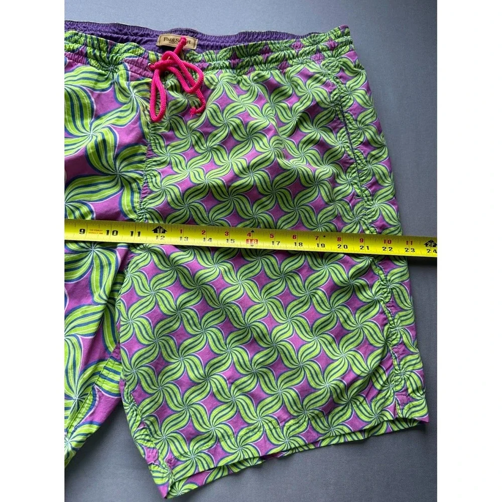 Paul Stuart Swim Trunks Men XL Multicolor‎ Pockets Mesh Drawstring Beach Pool - Picture 5 of 13